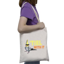 G2TUP Cockatiel Lover Gift Cockatiel Reusable Canvas Tote Bag Tiel With It Shopping Handbag Cockatiel Parrot Bird Owner Gift Bird Lover Bag (Tiel With It Handbag)