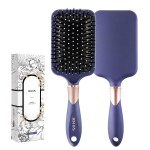 RHOS Paddle Hair Brush for Women&Men-Detangler Hair Brush with Nylon Bristlesfor Thick,Curly,Thin,Long,Wet&Dry Hair-Cushion Square Hair Brush for Detangling,Smoothing (1 Pack-Purple)