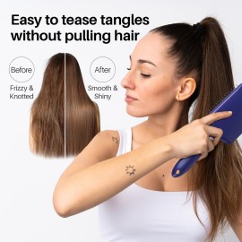 RHOS Paddle Hair Brush for Women&Men-Detangler Hair Brush with Nylon Bristlesfor Thick,Curly,Thin,Long,Wet&Dry Hair-Cushion Square Hair Brush for Detangling,Smoothing (1 Pack-Purple)