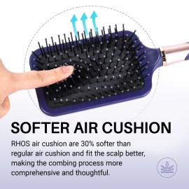 RHOS Paddle Hair Brush for Women&Men-Detangler Hair Brush with Nylon Bristlesfor Thick,Curly,Thin,Long,Wet&Dry Hair-Cushion Square Hair Brush for Detangling,Smoothing (1 Pack-Purple)