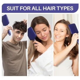RHOS Paddle Hair Brush for Women&Men-Detangler Hair Brush with Nylon Bristlesfor Thick,Curly,Thin,Long,Wet&Dry Hair-Cushion Square Hair Brush for Detangling,Smoothing (1 Pack-Purple)