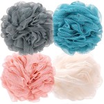OKAKA Loofah Bath Sponge Shower Loofah Shower Puff Soft Assorted Color Big 4 Pack