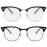 Blue Light Glasses for Women and Men Advanced Computer and Gaming Glasses Semi Rimless Glasses with Blue Light Blocking Release Computer Eye Strain (Matte Black/Silvery Rim + Glossy Black/Black Rim)