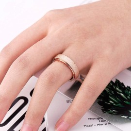 Fidget Spinner Ring Anxiety Ring for Women Men Fidget Toys Adults Thumb Ring Titanium Stainless Steel 3 Colors Set Size 10 Width 6MM Rainbow Silver Rose gold Sandblasted Finished