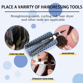 BangBoom Small Silicone Pad for Curling Iron, Thicker Heat Resistant Silicone Mat for Hair Tools, Portable Hair Styling Tool Rest Holder for Straightener, Hair Dryer, Flat Iron (Blue)