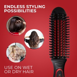 FHI Heat Stylus Thermal Styling Brush - Multi-Functional Thermal Brush for Smoothing, Volumizing, Curling, Flipping - Thermal Round Brush w/Tourmaline Ceramic for Frizz-Free, Smooth Hair