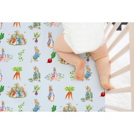 The Booktales Peter Rabbit Nursery Crib Set Handmade Beatrix Potter Fitted Crib Sheet Pillow Case Bedding Set