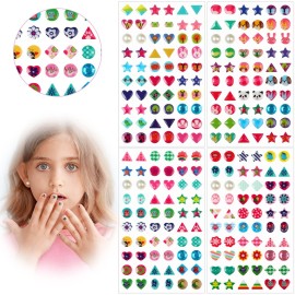 240 Piece Sticker Earrings 3D Gems Girls Earrings ..