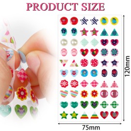 240 Piece Sticker Earrings 3D Gems Girls Earrings Self-Adhesive Glitter Craft Crystal Stickers (Style A)