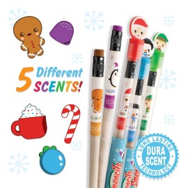 Holiday Smencils Cylinder - HB 2 Patented Gourmet Scented Pencils, 50 Count, Gifts for Kids, Party Favors, Classroom Rewards
