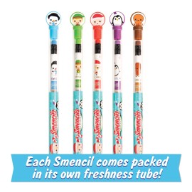 Holiday Smencils Cylinder - HB 2 Patented Gourmet Scented Pencils, 50 Count, Gifts for Kids, Party Favors, Classroom Rewards