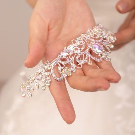 JWICOS Crystal Rhinestones Tiaras and Crowns for Women Elegant Princess Headband Crowns with Comb for Birthday Pageant Prom Party (AB Rhinestone)