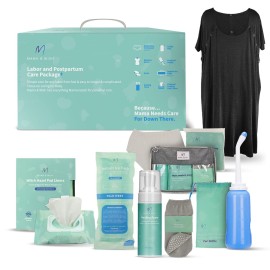 Postpartum Care Kit for Mom (14-Piece) - Includes Labor and Delivery Gown, Peri Bottle, Witch Hazel Foam, Pad Liners & More! with Hospital Essentials for Women After Birth Postpartum Care Kit for Mom (14-Piece) - Includes Labor and Delivery Gown, Peri Bottle, Witch Hazel Foam, Pad Liners & More! with Hospital Essentials for Women After Birth