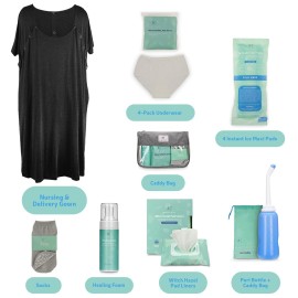 Postpartum Care Kit for Mom (14-Piece) - Includes Labor and Delivery Gown, Peri Bottle, Witch Hazel Foam, Pad Liners & More! with Hospital Essentials for Women After Birth Postpartum Care Kit for Mom (14-Piece) - Includes Labor and Delivery Gown, Peri Bottle, Witch Hazel Foam, Pad Liners & More! with Hospital Essentials for Women After Birth