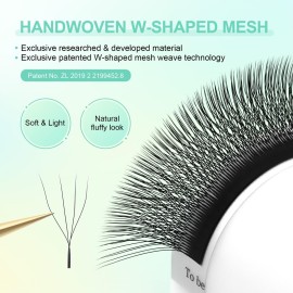 NAGARAKU 4D W Shape Eyelash Extension Supplies Natural Soft Volume 0.07mm D curl 11mm Premade Fans Faux Mink Matte Black Cluster Easy Fanning False Lashes