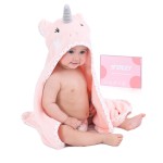 TBEZY Baby Hooded Towel with Unique Animal Design Ultra Soft Thick Cotton Bath Towel for Newborn (Unicorn)