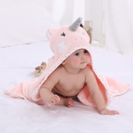 TBEZY Baby Hooded Towel with Unique Animal Design Ultra Soft Thick Cotton Bath Towel for Newborn (Unicorn)