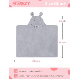 TBEZY Baby Hooded Towel with Unique Animal Design Ultra Soft Thick Cotton Bath Towel for Newborn (Hippo)
