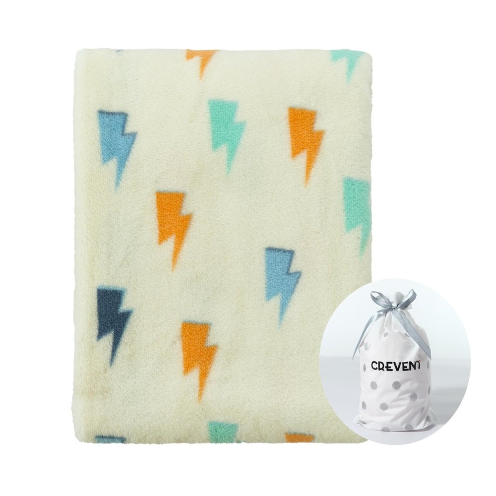 CREVENT 30\'\'X40\'\' Soft Breathable Cozy Plush FleeceBaby Boys for Infants Toddlers\' Bedding Crib Cot Stroller, Baby Shower Birthday Newborn\'s Gift - Lightning