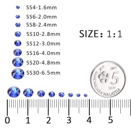 1440Pcs Blue Crystal Rhinestones,Glass Flatback Rhinestones Gemstones for Nail Face Makeup Art Crafts Clothes Decoration -(SS12,3.0mm,Blue) 1440Pcs Blue Crystal Rhinestones,Glass Flatback Rhinestones Gemstones for Nail Face Makeup Art Crafts Clothes Decoration -(SS12,3.0mm,Blue)