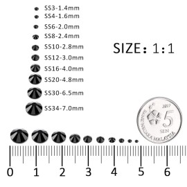 1440Pcs Black Crystal Rhinestones,Glass Flatback Rhinestones Gemstones Mini for Nail Face Makeup Art Crafts Clothes Decoration - (SS8,2.4mm,Black) 1440Pcs Black Crystal Rhinestones,Glass Flatback Rhinestones Gemstones Mini for Nail Face Makeup Art Crafts Clothes Decoration - (SS8,2.4mm,Black)