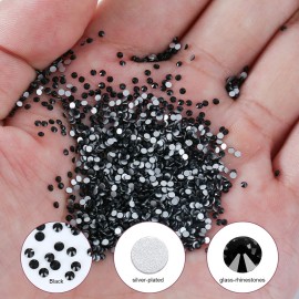 1440Pcs Black Crystal Rhinestones,Glass Flatback Rhinestones Gemstones Mini for Nail Face Makeup Art Crafts Clothes Decoration - (SS8,2.4mm,Black) 1440Pcs Black Crystal Rhinestones,Glass Flatback Rhinestones Gemstones Mini for Nail Face Makeup Art Crafts Clothes Decoration - (SS8,2.4mm,Black)