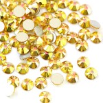 Dowarm 1440 Pieces SS16 Flatback Rhinestones, 4MM Flatback Crystal Rhinestones for Craft Nails Dance Costumes, Non Hotfix Rhinestones, Metal Sunlight (SS16 / 4MM, Metal Sunlight/Gold)