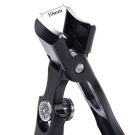 Glamne Wide Jaw Opening Nail Clippers for Thick Nails Extra Large Toenail Clippers with Safety Lock and Catcher for Men Seniors Elderly (Black)