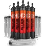 5 High-Capacity Emergency Water Straws - Lightweight, Reusable, 1800-gallon Filters for Camping, Hiking, Travel, Biking, Survival, and Emergencies. No Expiration Date, Perfect for preparedness