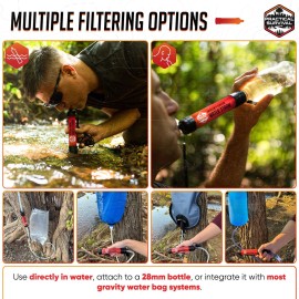 5 High-Capacity Emergency Water Straws - Lightweight, Reusable, 1800-gallon Filters for Camping, Hiking, Travel, Biking, Survival, and Emergencies. No Expiration Date, Perfect for preparedness