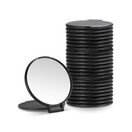 Getinbulk Compact Mirror Bulk, Round Makeup Mirror for Purse, Set of 24 (Black)