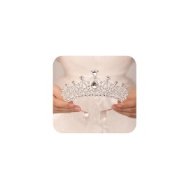 JWICOS Silver Tiara Crown with Comb for Women Elegant Crystal Tiara for Brides Wedding Crown Headband for Pageant Prom Birthday Party