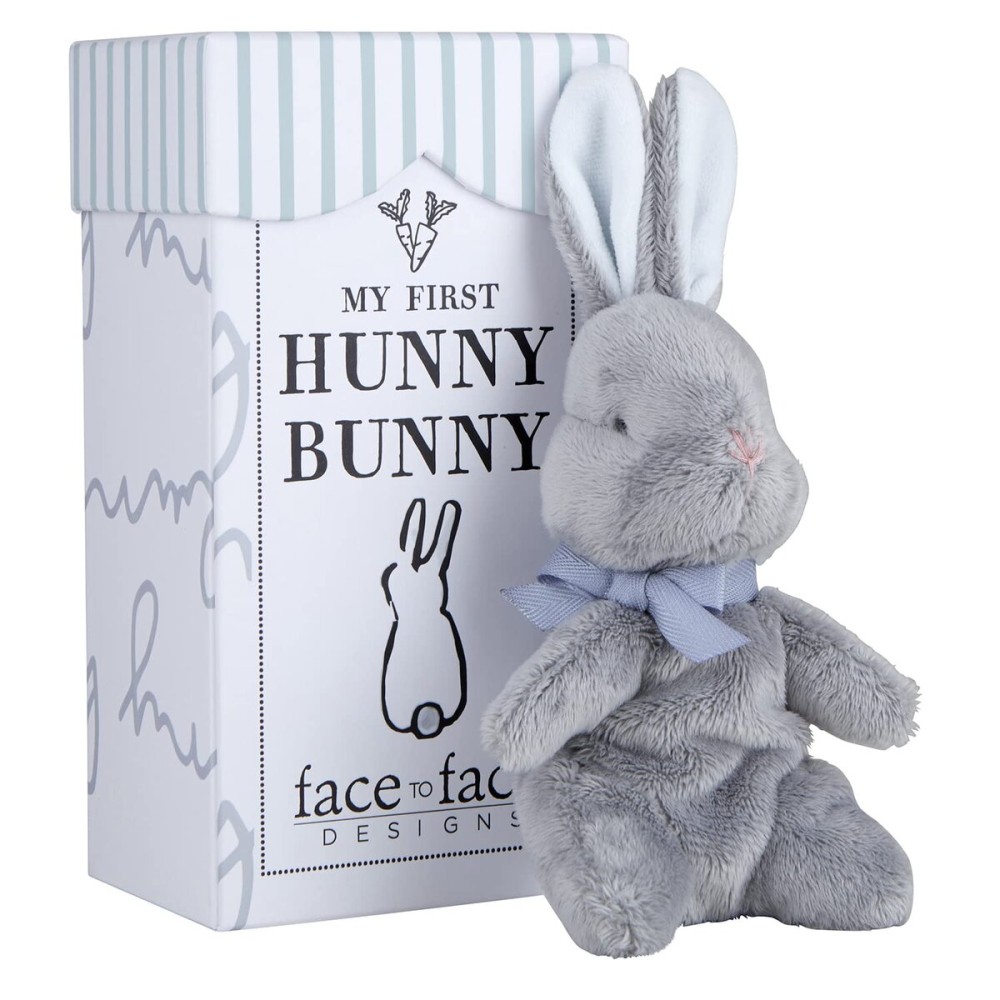Stephan Baby Face to Face Designs Sweet Plush Bunny in a Keepsake Gift Box, Small, Hunny Bunny Blue