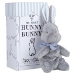 Stephan Baby Face to Face Designs Sweet Plush Bunny in a Keepsake Gift Box, Small, Hunny Bunny Blue