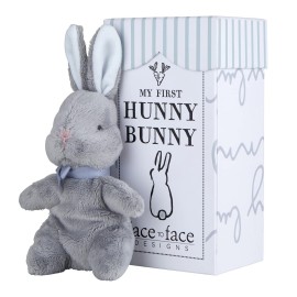 Stephan Baby Face to Face Designs Sweet Plush Bunny in a Keepsake Gift Box, Small, Hunny Bunny Blue