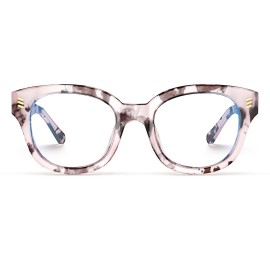 VISOONE Spring Hinge Medium Round TR90 Blue Light Blocking Glasses with Anti Eye Strain and Computer Glare for Women Man BELLAMY
