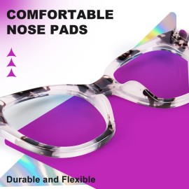 VISOONE Spring Hinge Medium Round TR90 Blue Light Blocking Glasses with Anti Eye Strain and Computer Glare for Women Man BELLAMY