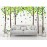 Six Birch Tree Wall Decals Birds Cute Squirrel Forest Wall Stickers for Kids Room Nursery Bedroom Living Room Classroom Decoration (Brown,Green)