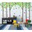 Six Birch Tree Wall Decals Birds Cute Squirrel Forest Wall Stickers for Kids Room Nursery Bedroom Living Room Classroom Decoration (Brown,Green)