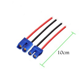 ZHOFONET 5 Pairs EC3 Male Female Banana Connector with 14AWG Silicone Wire 10cm RC Hobby Lipo Battery(Pack of 5)