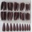 100PC Matte Stiletto Press on Nails Full Cover Pointy Claw Colored False Nails Christmas Manicure Design Decor for Salon Home DIY (Coffee)