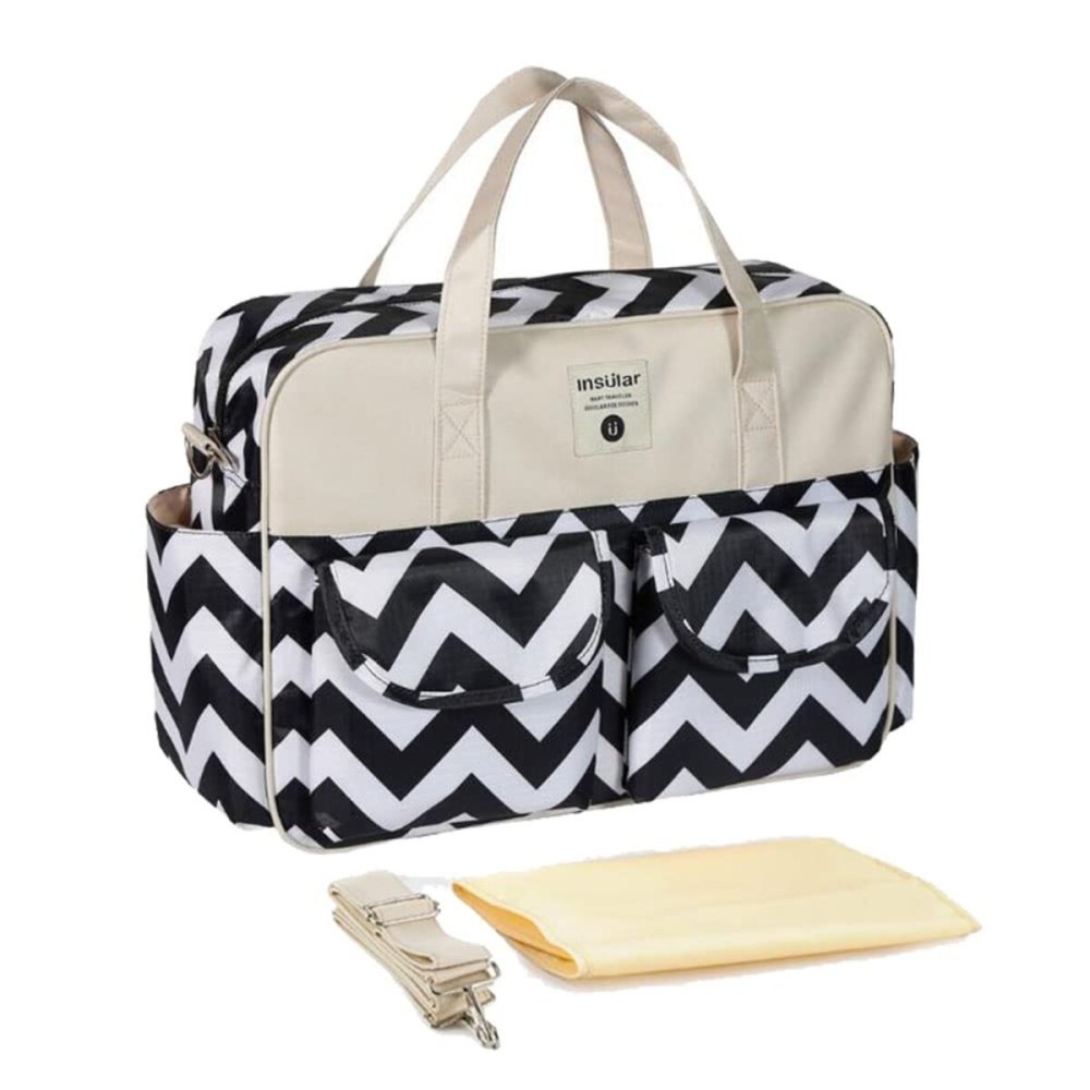 Alipher Diaper Tote Bag Waterproof Diaper Bag Fashion Nappy Bag Portable Diaper Handbag Large Travel Baby Bag For Mom And Dad (G)