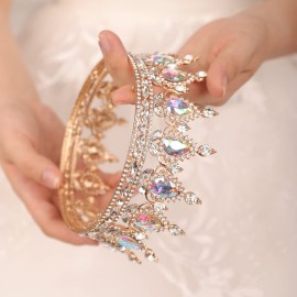 JWICOS Crystal Tiara for Women Rhinestone Bridal Wedding Full Round Tiara Hair Accessories for Brides Princess Tiara Crown Headband for Birthday Party Halloween Costume Prom (AB Rhinestone) JWICOS Crystal Tiara for Women Rhinestone Bridal Wedding Full Round Tiara Hair Accessories for Brides Princess Tiara Crown Headband for Birthday Party Halloween Costume Prom (AB Rhinestone)