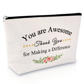 Thank You Gift for Women Makeup Bag Appreciation Gift for Employee Mentor Cosmetic Bag Boss Lady Gift Nurse Gift Thanksgiving Gift for Teacher Birthday Retirement Gift for Her Travel Cosmetic Pouch