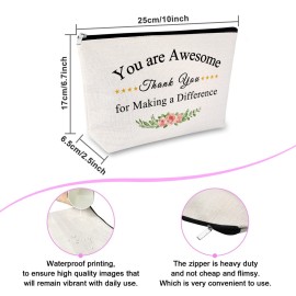 Thank You Gift for Women Makeup Bag Appreciation Gift for Employee Mentor Cosmetic Bag Boss Lady Gift Nurse Gift Thanksgiving Gift for Teacher Birthday Retirement Gift for Her Travel Cosmetic Pouch Thank You Gift for Women Makeup Bag Appreciation Gift for Employee Mentor Cosmetic Bag Boss Lady Gift Nurse Gift Thanksgiving Gift for Teacher Birthday Retirement Gift for Her Travel Cosmetic Pouch