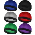 Molain 6Pcs Wave Cap for Men Silky Durags Elastic Band Caps 360 540 720 Waves Soft Breathable Satin Durag Unisex Adults Kids Skullies Beanies Hats Shower, 9.45  7.01  0.2 inches/24  17.8  0.5 cm