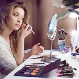 DUAIU Makeup Brushes 15pcs Premium Synthetic Bristles Crystal Handle Set Kabuki Foundation Brush Face Lip Eye Makeup Brush Sets Professional with Starry Gift Box (Purple)