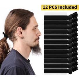 SYGY 12PCS Hair Ties for Men , Black Knotted Hair Bands, Mens Hair Ties for Long Curly Thick Hair, Ponytail Holders Strong Holder Hair Ties for Guys SYGY 12PCS Hair Ties for Men , Black Knotted Hair Bands, Mens Hair Ties for Long Curly Thick Hair, Ponytail Holders Strong Holder Hair Ties for Guys