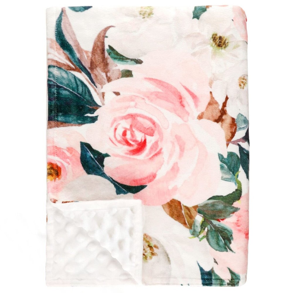 DILIMI Baby Blanket, Soft Warm Baby Blanket for Girl and Boy, Toddler Baby Newborn Plush Dot Security Blanket for Nursery Stroller Infant Crib Blanket Unisex (4030 in), Pink Flower