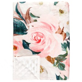 DILIMI Baby Blanket, Soft Warm Baby Blanket for Girl and Boy, Toddler Baby Newborn Plush Dot Security Blanket for Nursery Stroller Infant Crib Blanket Unisex (4030 in), Pink Flower